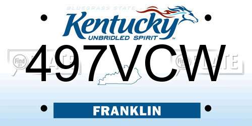 497VCW Kentucky License Plate
