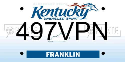 497VPN Kentucky License Plate