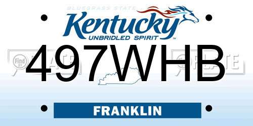 497WHB Kentucky License Plate