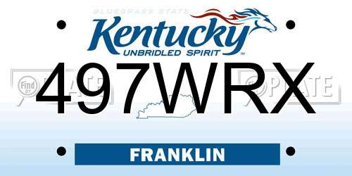 497WRX Kentucky License Plate