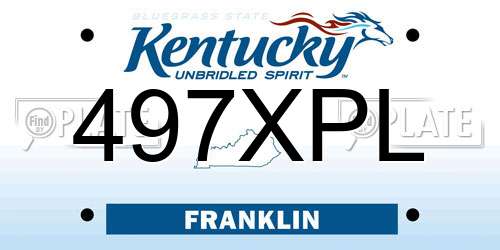 497XPL Kentucky License Plate