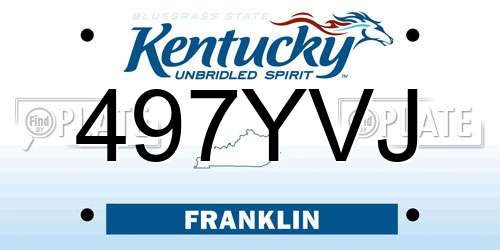 497YVJ Kentucky License Plate