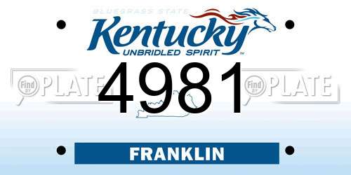 4981 Kentucky License Plate