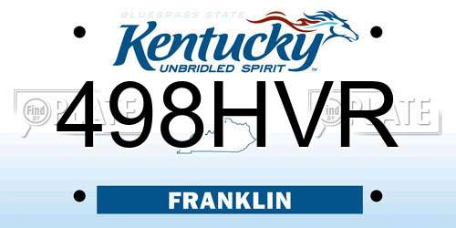 498HVR Kentucky License Plate