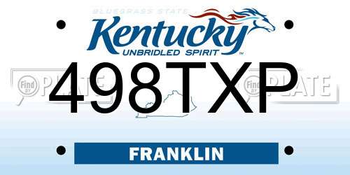 498TXP Kentucky License Plate