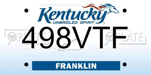 498VTF Kentucky License Plate