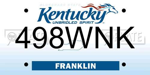 498WNK Kentucky License Plate