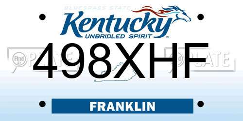 498XHF Kentucky License Plate