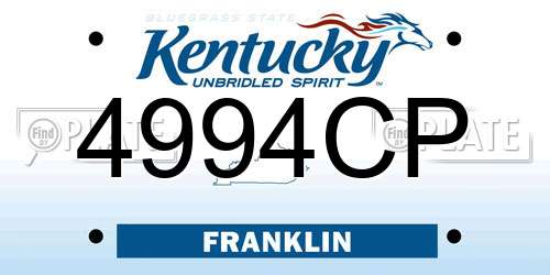 4994CP Kentucky License Plate