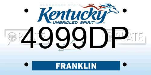 4999DP Kentucky License Plate