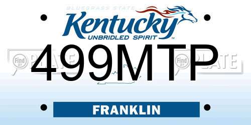 499MTP Kentucky License Plate
