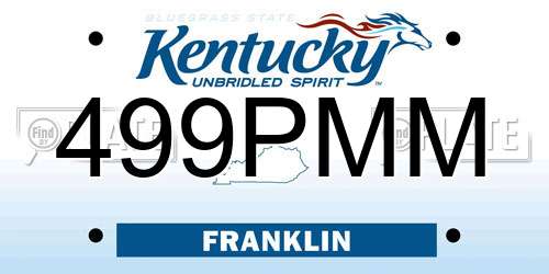 499PMM Kentucky License Plate