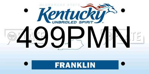 499PMN Kentucky License Plate