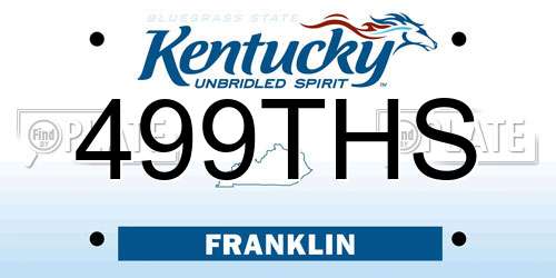 499THS Kentucky License Plate