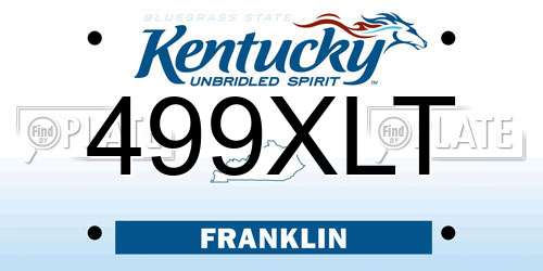 499XLT Kentucky License Plate