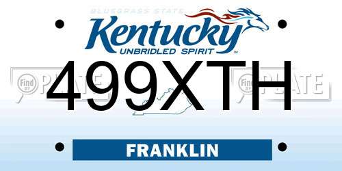 499XTH Kentucky License Plate