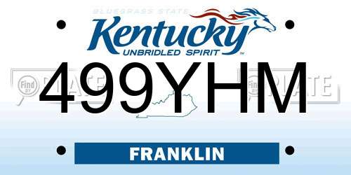 499YHM Kentucky License Plate