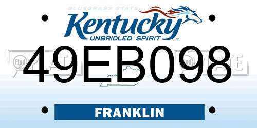 49EB098 Kentucky License Plate