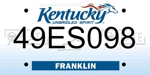 49ES098 Kentucky License Plate