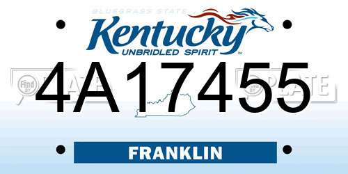 4A17455 Kentucky License Plate