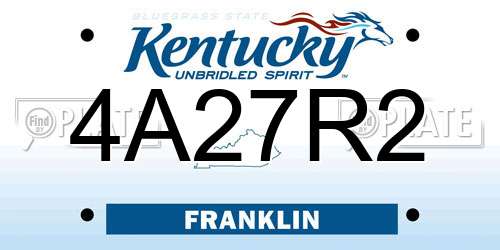 4A27R2 Kentucky License Plate