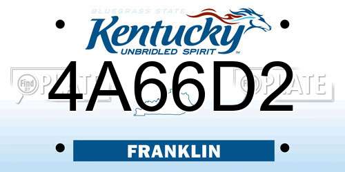 4A66D2 Kentucky License Plate