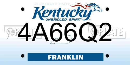 4A66Q2 Kentucky License Plate