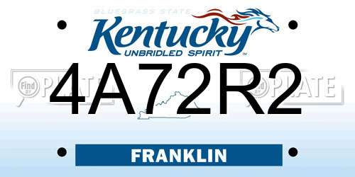 4A72R2 Kentucky License Plate