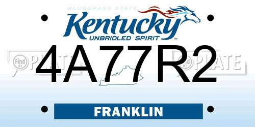 4A77R2 Kentucky License Plate
