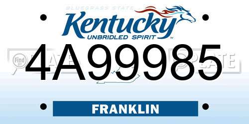 4A99985 Kentucky License Plate