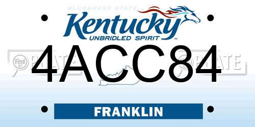 4ACC84 Kentucky License Plate