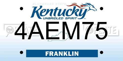 4AEM75 Kentucky License Plate