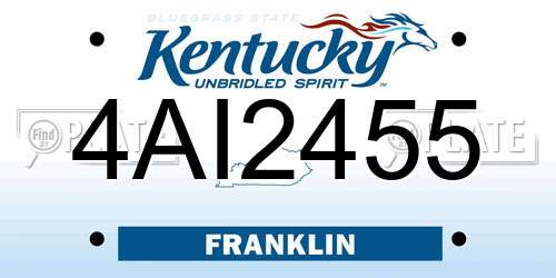 4AI2455 Kentucky License Plate