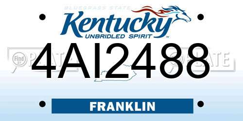 4AI2488 Kentucky License Plate