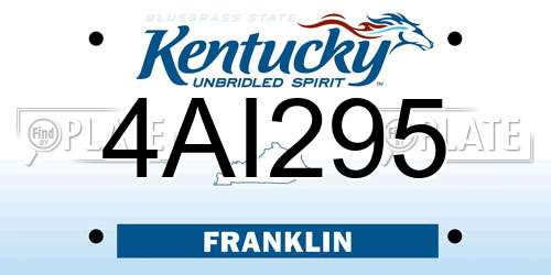4AI295 Kentucky License Plate