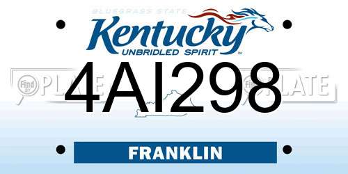 4AI298 Kentucky License Plate