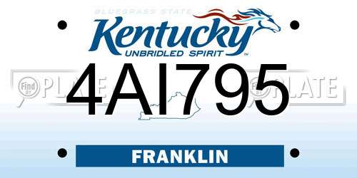 4AI795 Kentucky License Plate