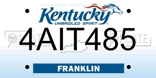 4AIT485 Kentucky License Plate