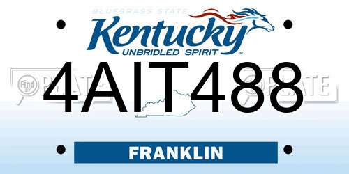 4AIT488 Kentucky License Plate