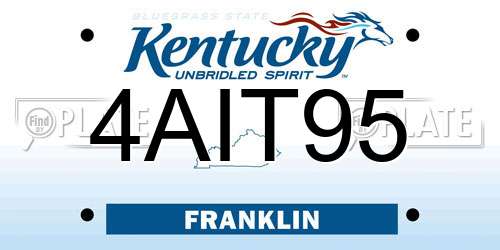 4AIT95 Kentucky License Plate