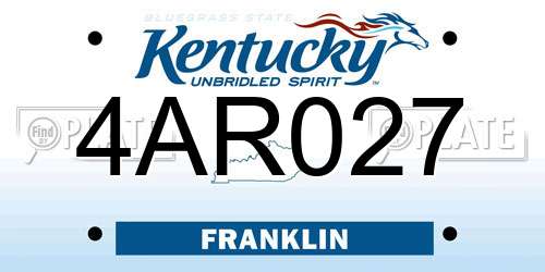 4AR027 Kentucky License Plate