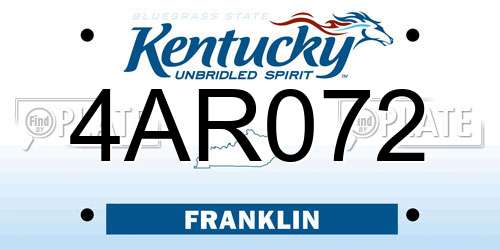 4AR072 Kentucky License Plate
