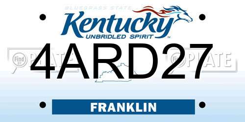 4ARD27 Kentucky License Plate