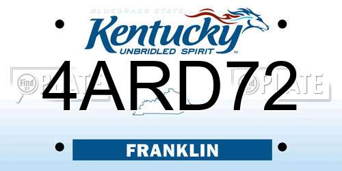 4ARD72 Kentucky License Plate