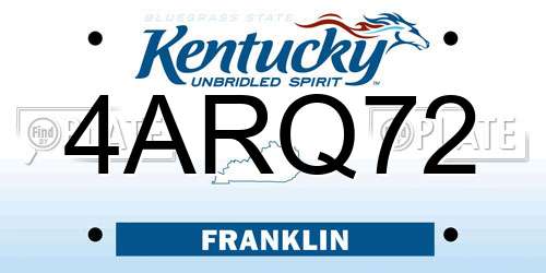 4ARQ72 Kentucky License Plate