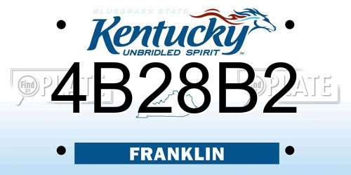 4B28B2 Kentucky License Plate