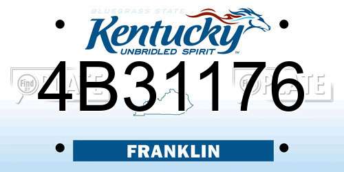 4B31176 Kentucky License Plate