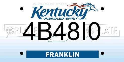 4B48I0 Kentucky License Plate