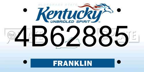 4B62885 Kentucky License Plate