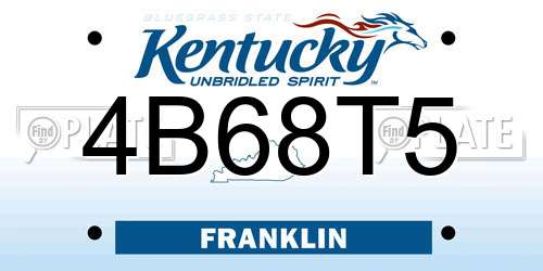 4B68T5 Kentucky License Plate